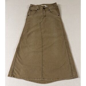 Y2K Levi's Corduroy Skirt Low‎ Rise Maxi Size 3 JR Bratz Western Boho Brown Flaw